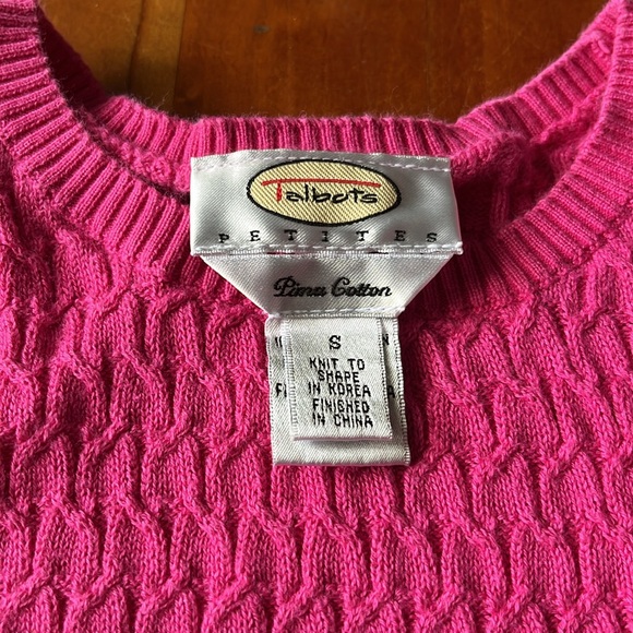 Talbots hot pink summer sweater small petite - Picture 3 of 6